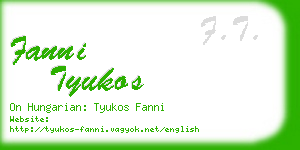 fanni tyukos business card